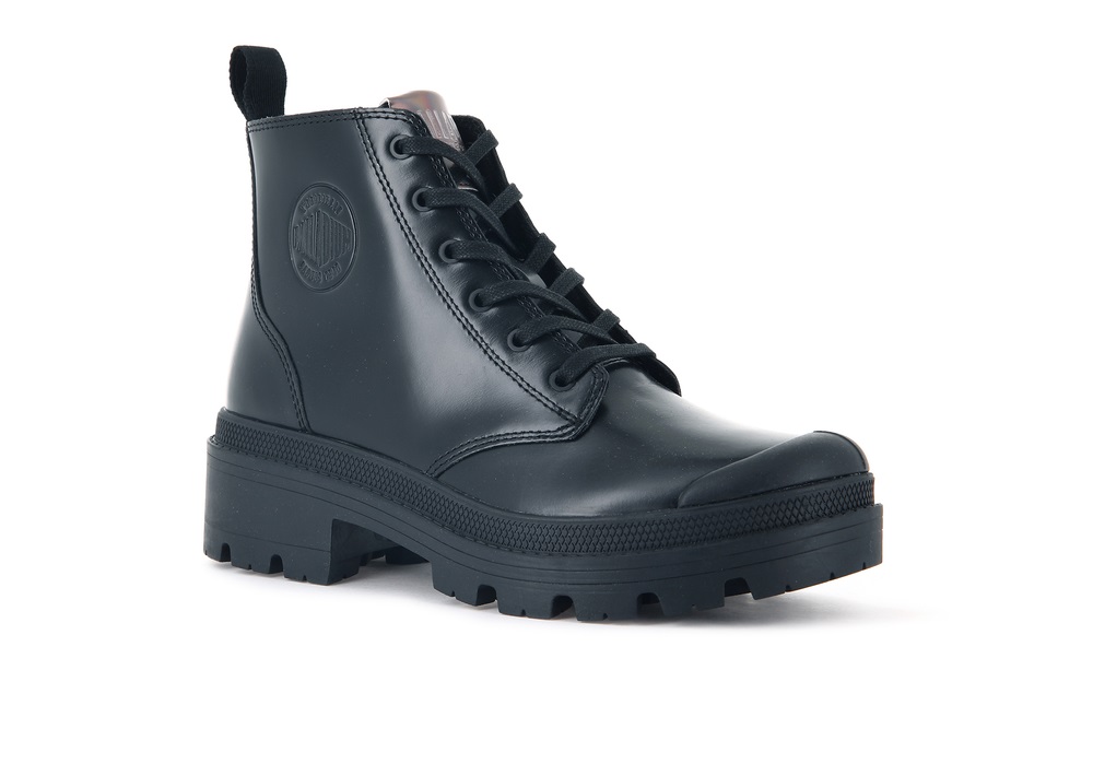 Botas Palladium PALLABASE HI OFF-1 Mujer Negras | Ecuador-90562