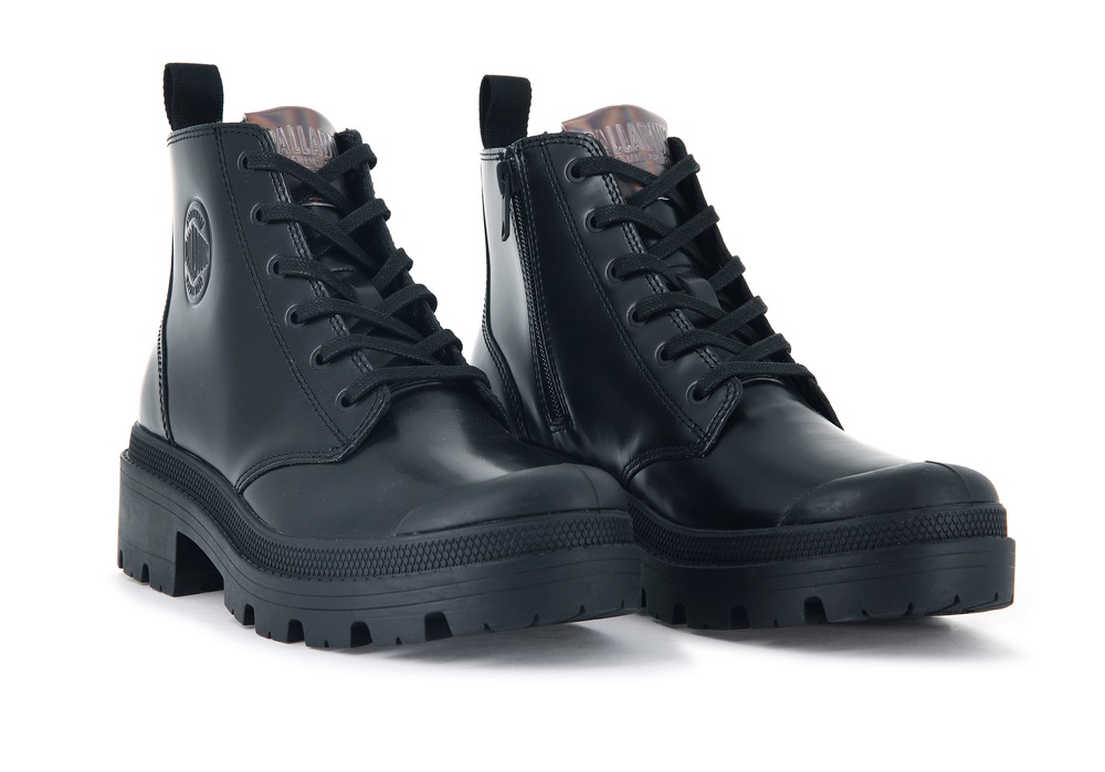 Botas Palladium PALLABASE HI OFF-1 Mujer Negras | Ecuador-90562