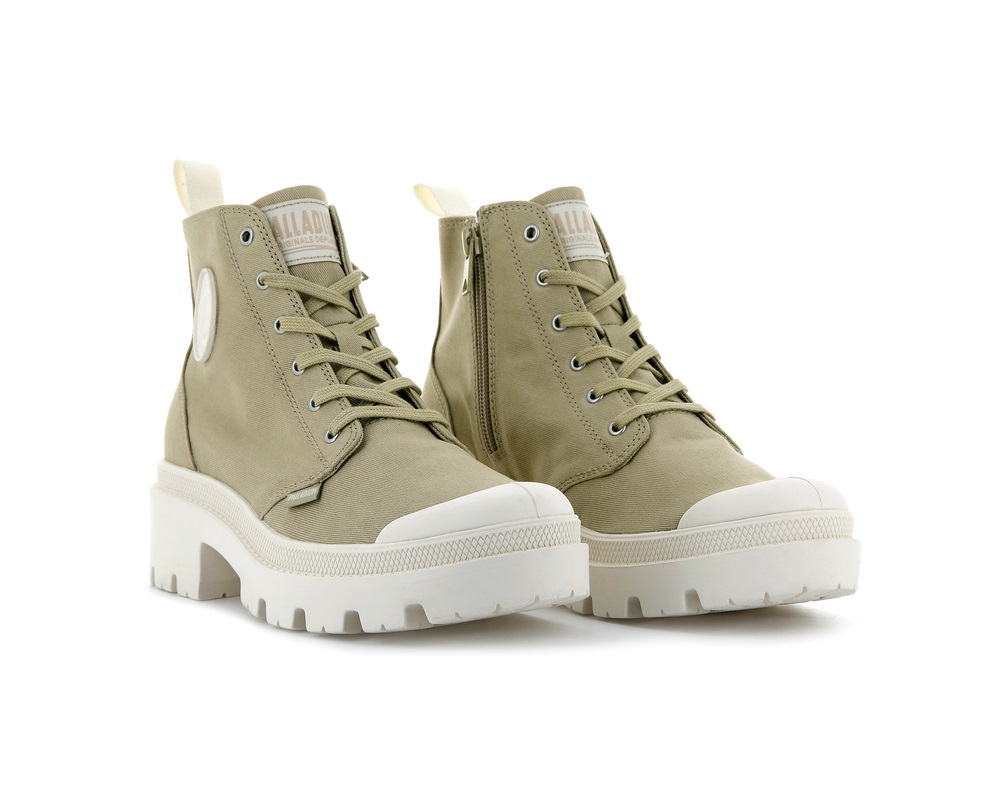 Botas Palladium PALLABASE TWILL Mujer Taupe | Ecuador-48901