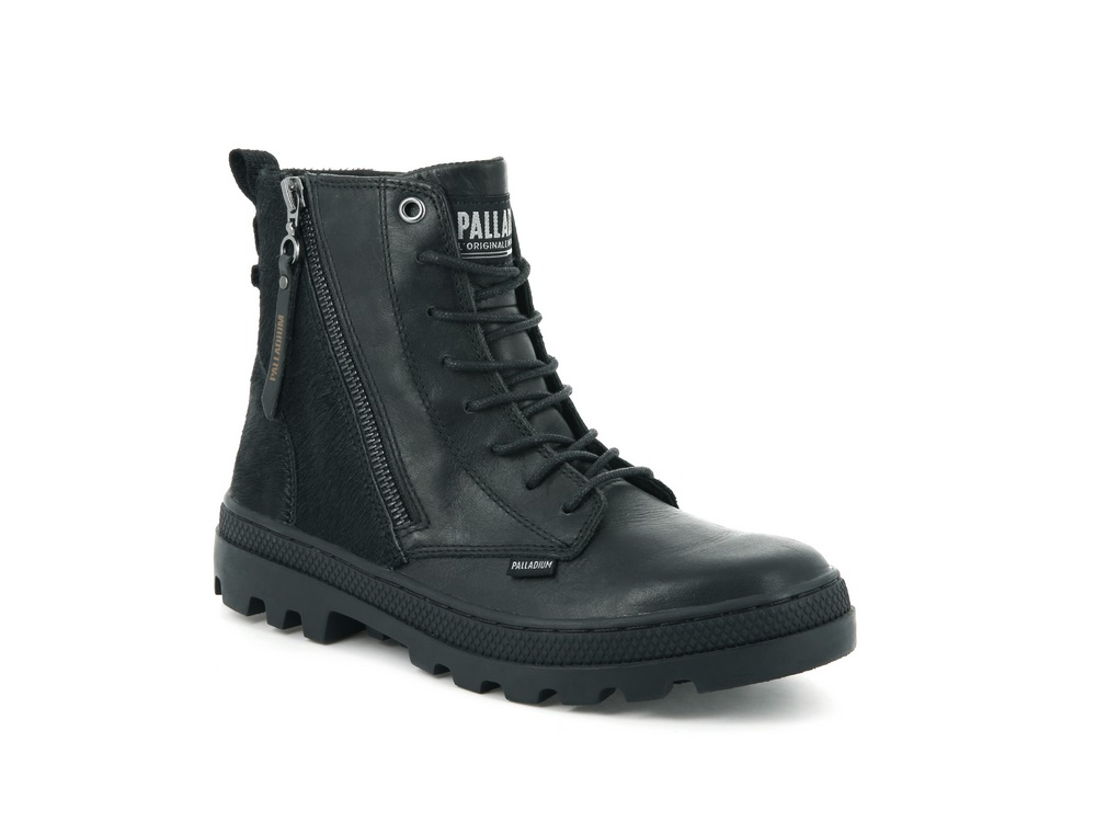 Botas Palladium PALLABOSSE HI ZIP Mujer Negras | Ecuador-68390