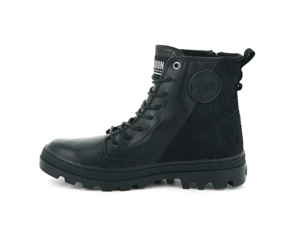 Botas Palladium PALLABOSSE HI ZIP Mujer Negras | Ecuador-68390