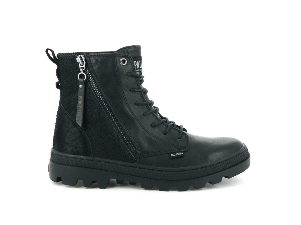 Botas Palladium PALLABOSSE HI ZIP Mujer Negras | Ecuador-68390