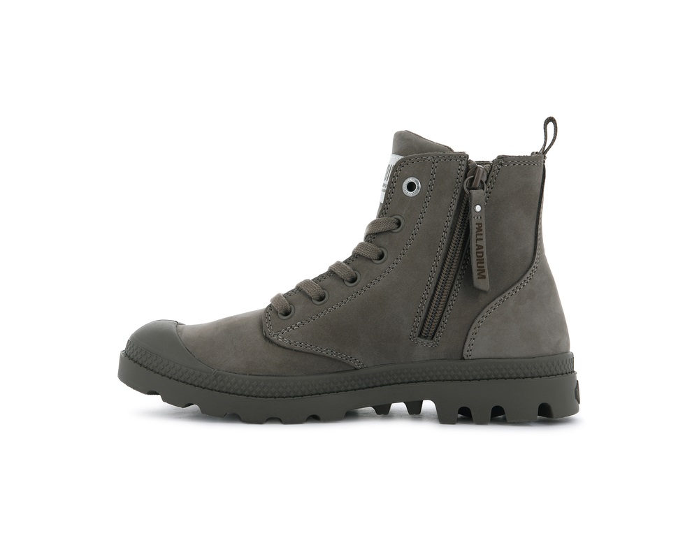 Botas Palladium PAMPA HI ZIP NUBUCK Mujer Taupe | Ecuador-08135