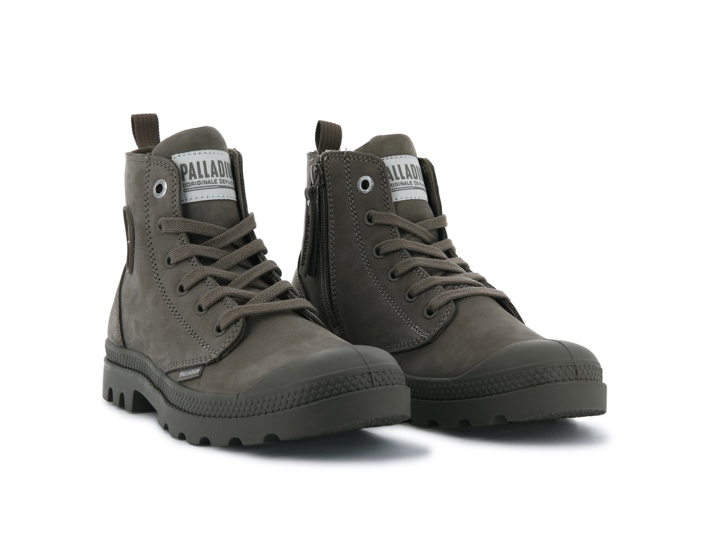 Botas Palladium PAMPA HI ZIP NUBUCK Mujer Taupe | Ecuador-08135