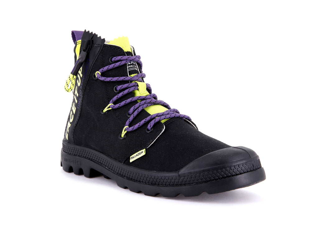 Botas Palladium PAMPA LITE LACE IT Mujer Negras Verde Claro | Ecuador-89025