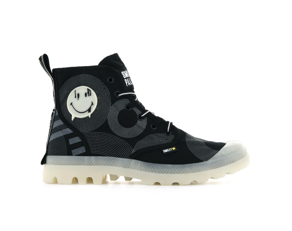 Botas Palladium PAMPA SMILEY GITD Hombre Gris Oscuro | Ecuador-53670