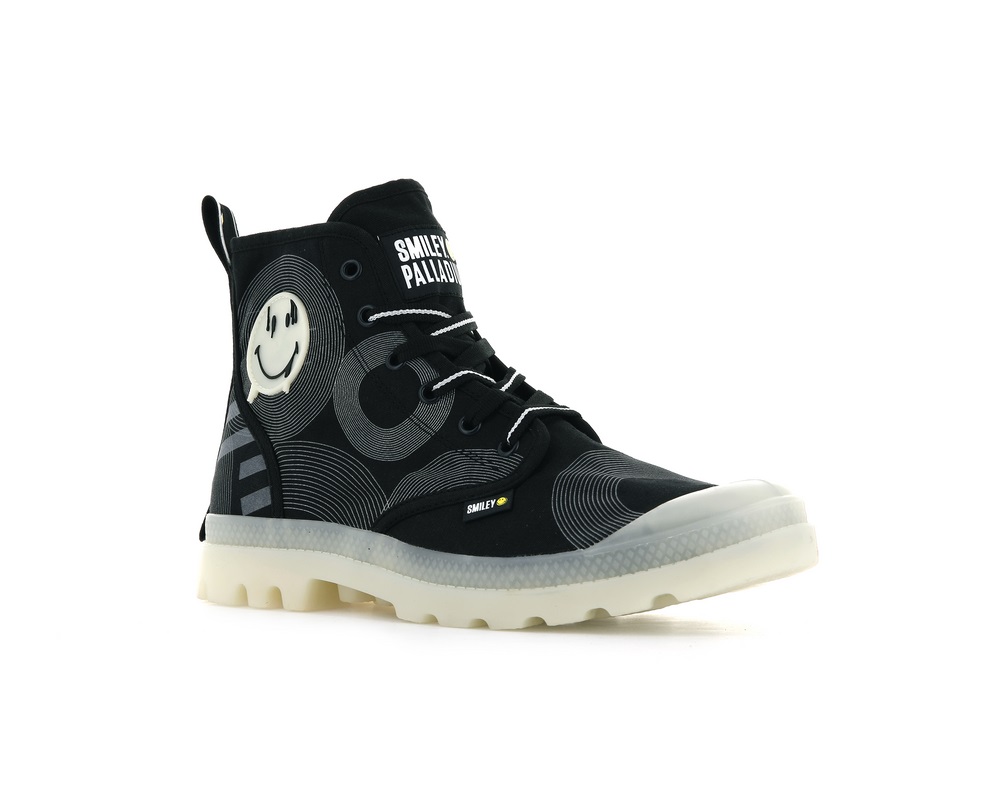 Botas Palladium PAMPA SMILEY GITD Mujer Gris Oscuro | Ecuador-95021