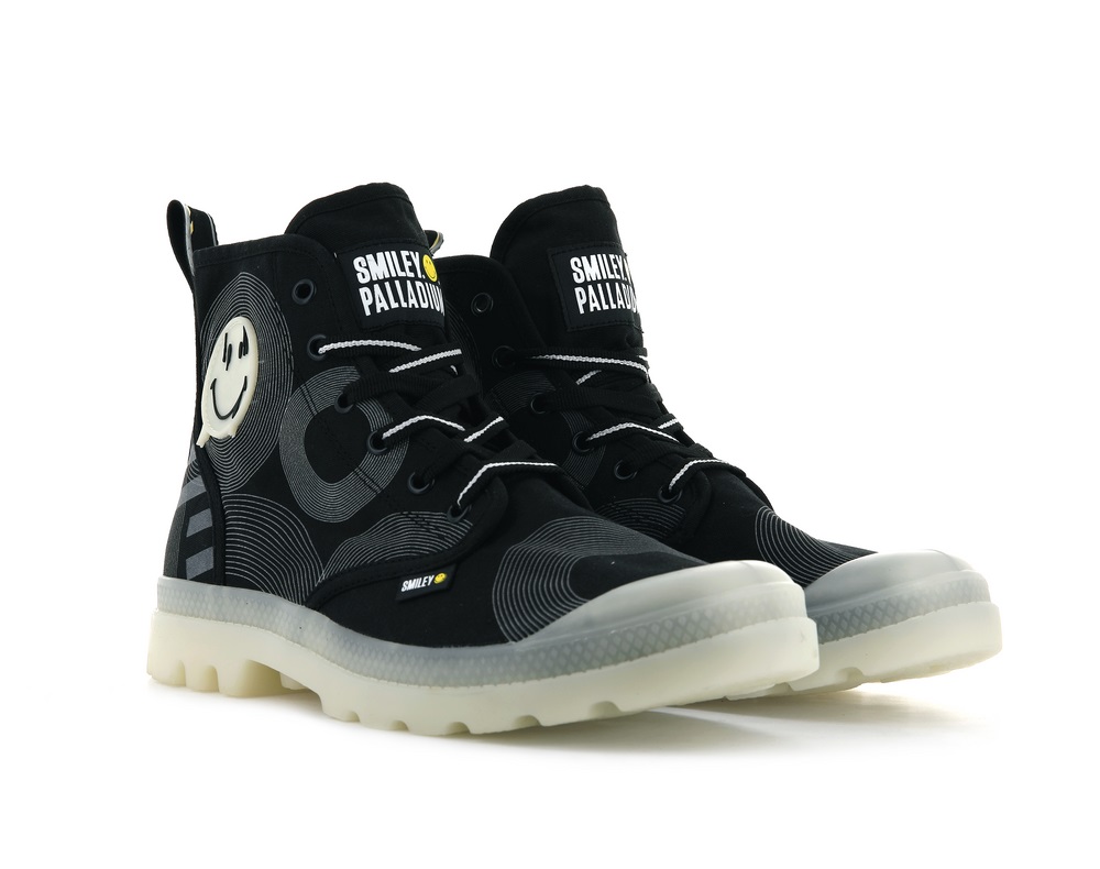 Botas Palladium PAMPA SMILEY GITD Mujer Gris Oscuro | Ecuador-95021