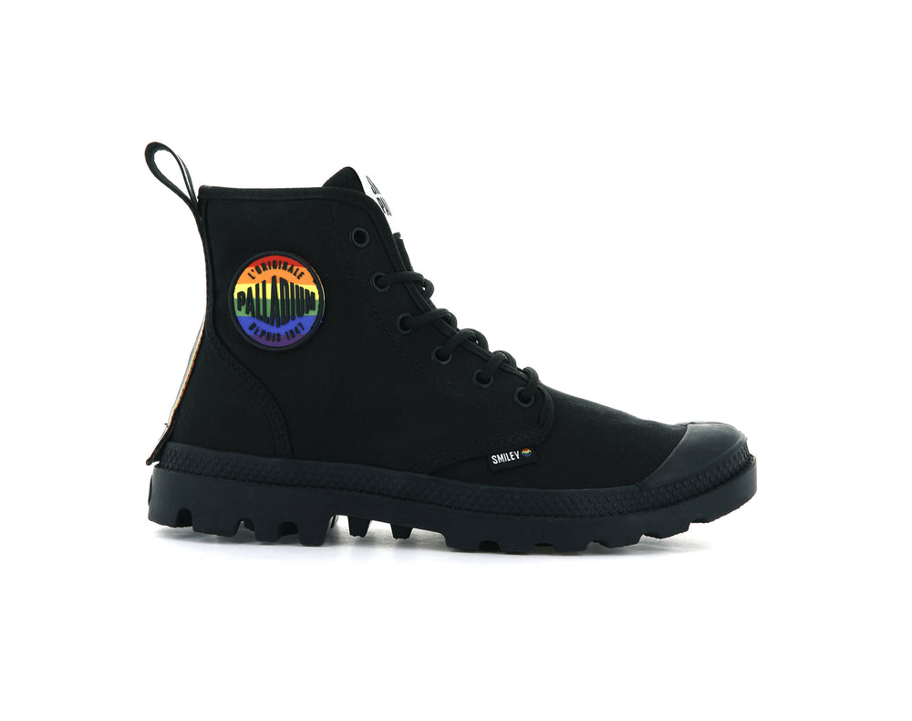 Botas Palladium PAMPA SMILEY PRIDE Mujer Negras | Ecuador-96042