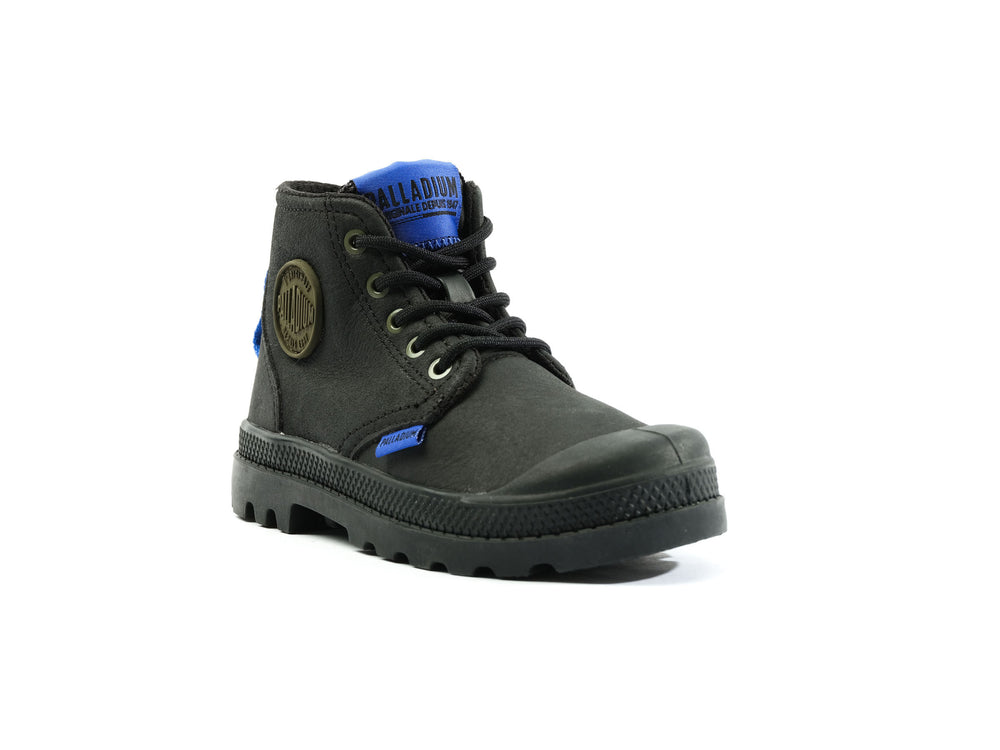 Botas Palladium PAMPA SUPPLY LEATHER Niños Negras | Ecuador-90271