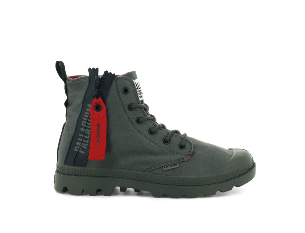 Botas Palladium PAMPA UNZIPPED Hombre Verde Oliva | Ecuador-68059