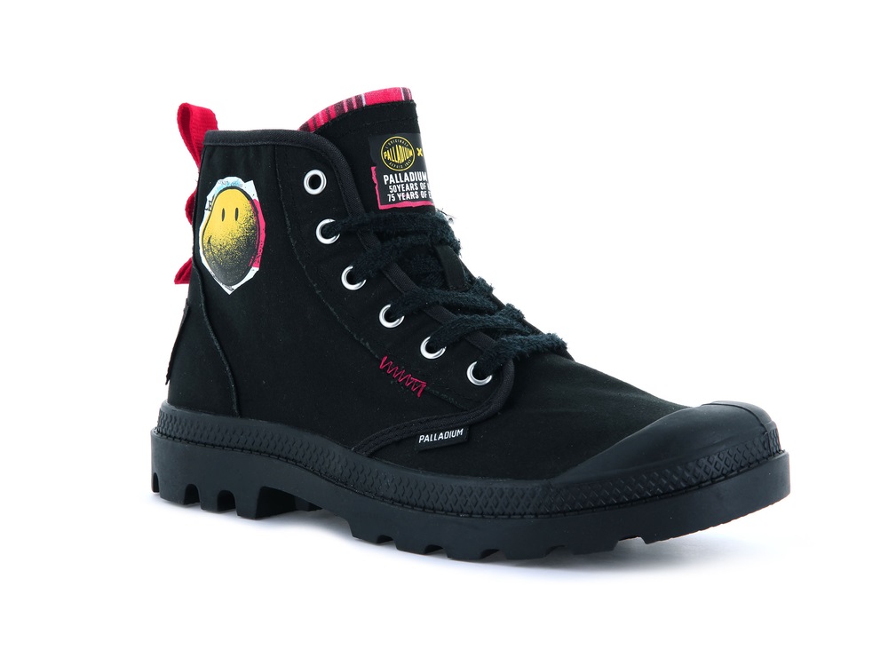 Botas Palladium PAMPA X SMILEY 1970 Mujer Negras | Ecuador-81724