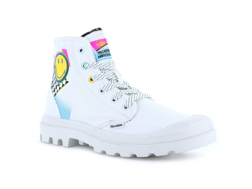 Botas Palladium PAMPA X SMILEY 1990 Hombre Blancas | Ecuador-91582