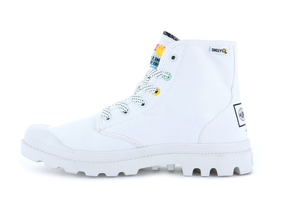 Botas Palladium PAMPA X SMILEY 1990 Hombre Blancas | Ecuador-91582