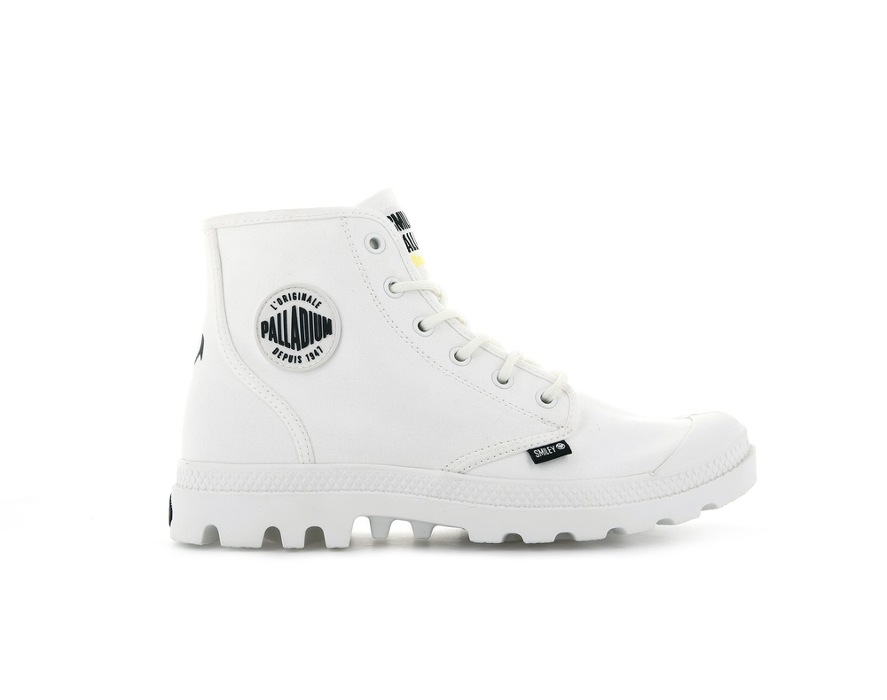 Botas Palladium SMILEY ® PAMPA HI BE KIND Mujer Blancas | Ecuador-35829