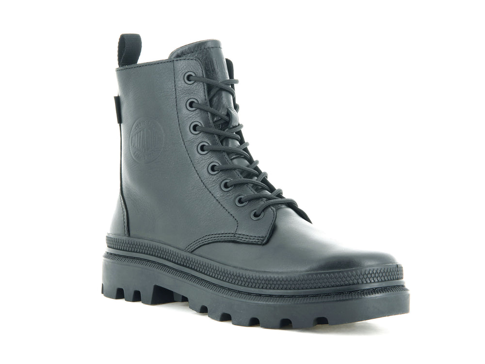 Botas De Invierno Palladium PALLATROOPER OFF LEATHER Hombre Negras | Ecuador-81043