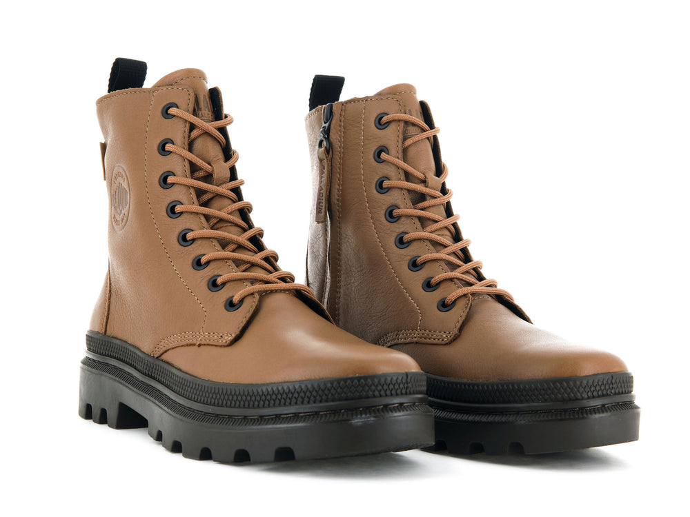 Botas De Invierno Palladium PALLATROOPER OFF LEATHER Hombre Marrones | Ecuador-93807