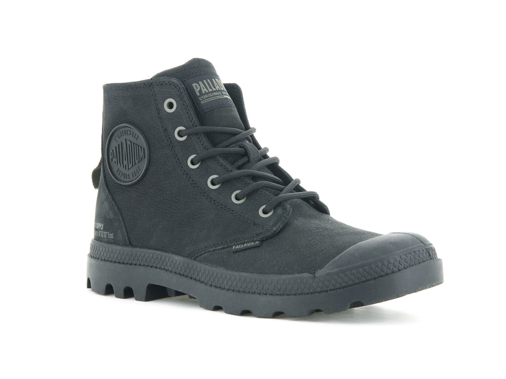 Botas De Invierno Palladium PAMPA HI SUPPLY LEATHER Mujer Negras | Ecuador-76830