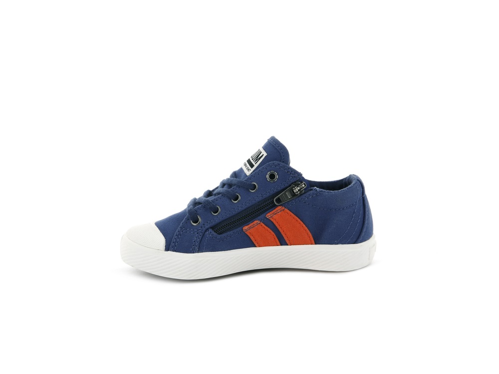 Zapatillas Palladium PALLAFLAME LOW CANVAS Niños Azules Claro Blancas | Ecuador-28317