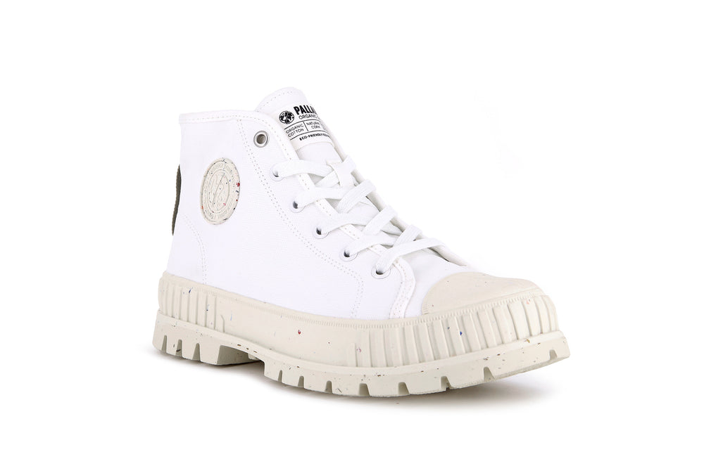 Zapatillas Palladium PALLASHOCK MID ORGANIC Mujer Blancas | Ecuador-24358