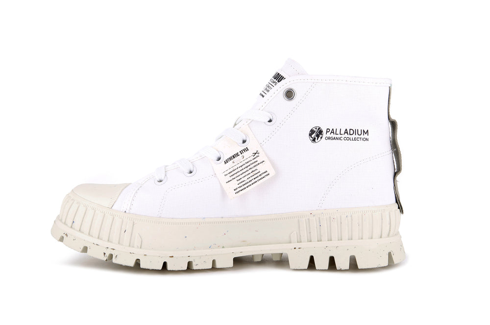 Zapatillas Palladium PALLASHOCK MID ORGANIC Mujer Blancas | Ecuador-24358