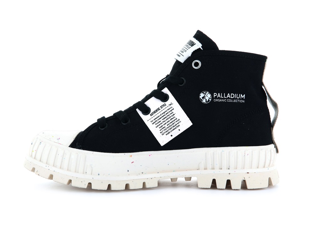 Zapatillas Palladium PALLASHOCK MID ORGANIC Hombre Negras | Ecuador-51784