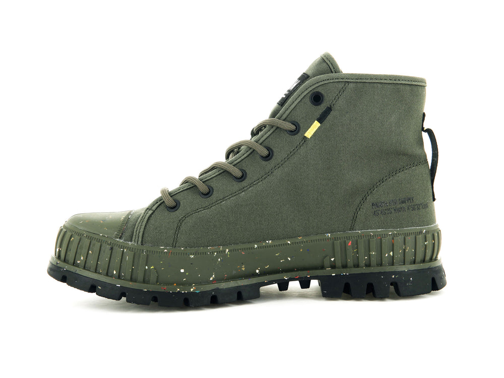 Zapatos Altas Palladium PALLASHOCK SUPPLY Hombre Verde Oliva | Ecuador-67308