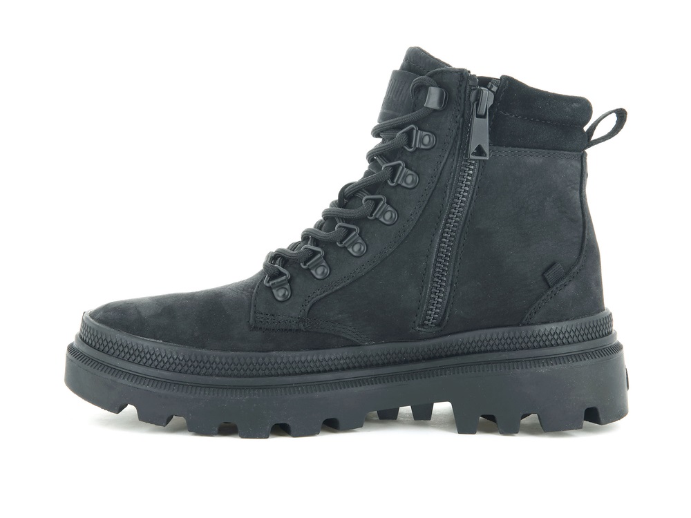 Zapatos Altas Palladium PALLATROOPER HIKER NUBUCK Mujer Negras | Ecuador-37461