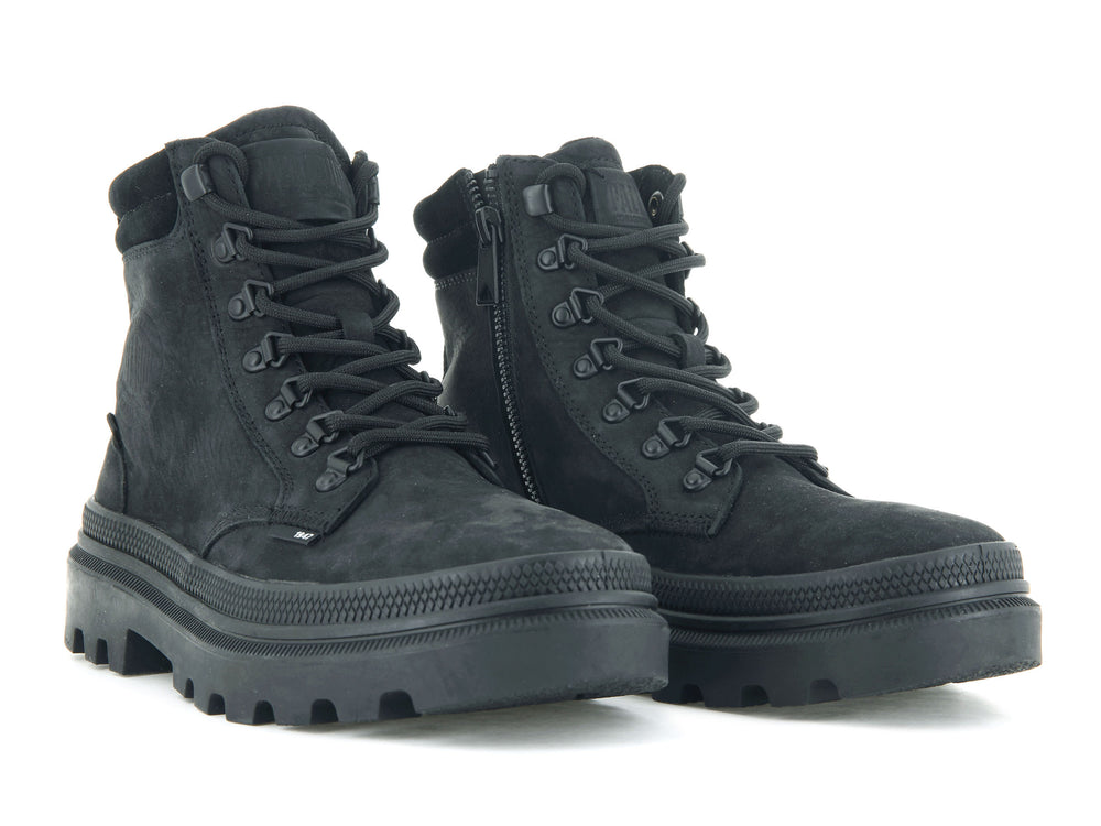 Zapatos Altas Palladium PALLATROOPER HIKER NUBUCK Mujer Negras | Ecuador-37461