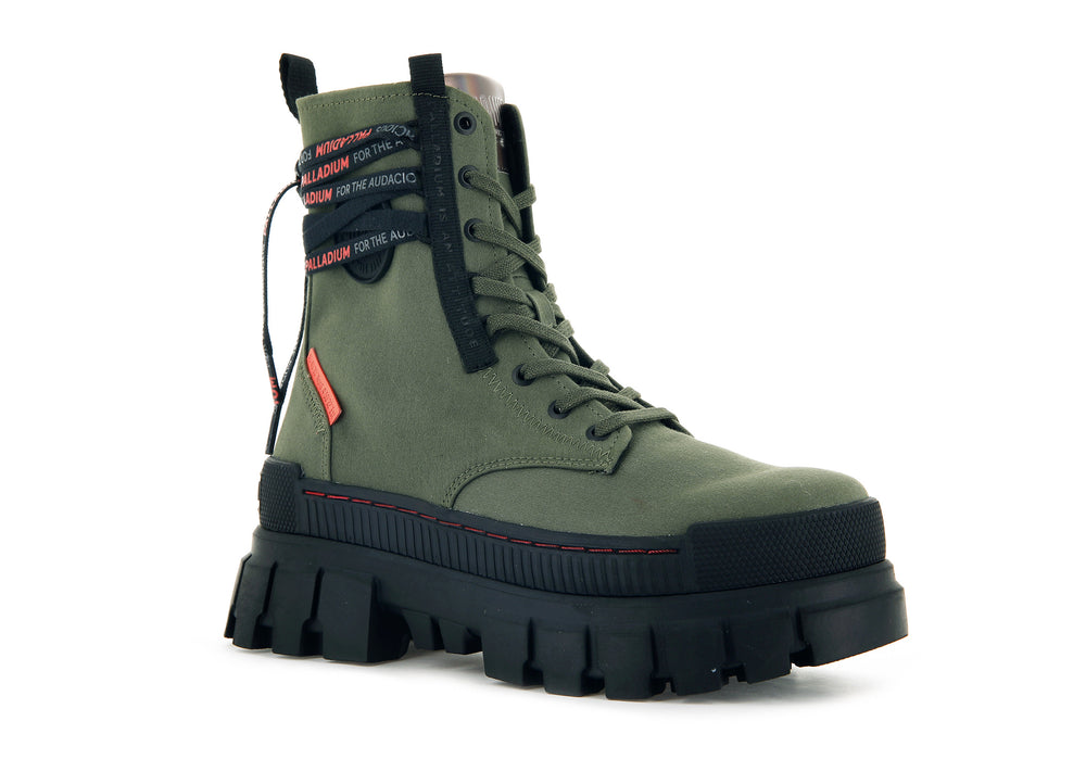 Zapatos Altas Palladium REVOLT BOOT TX Mujer Verde Oliva | Ecuador-36287