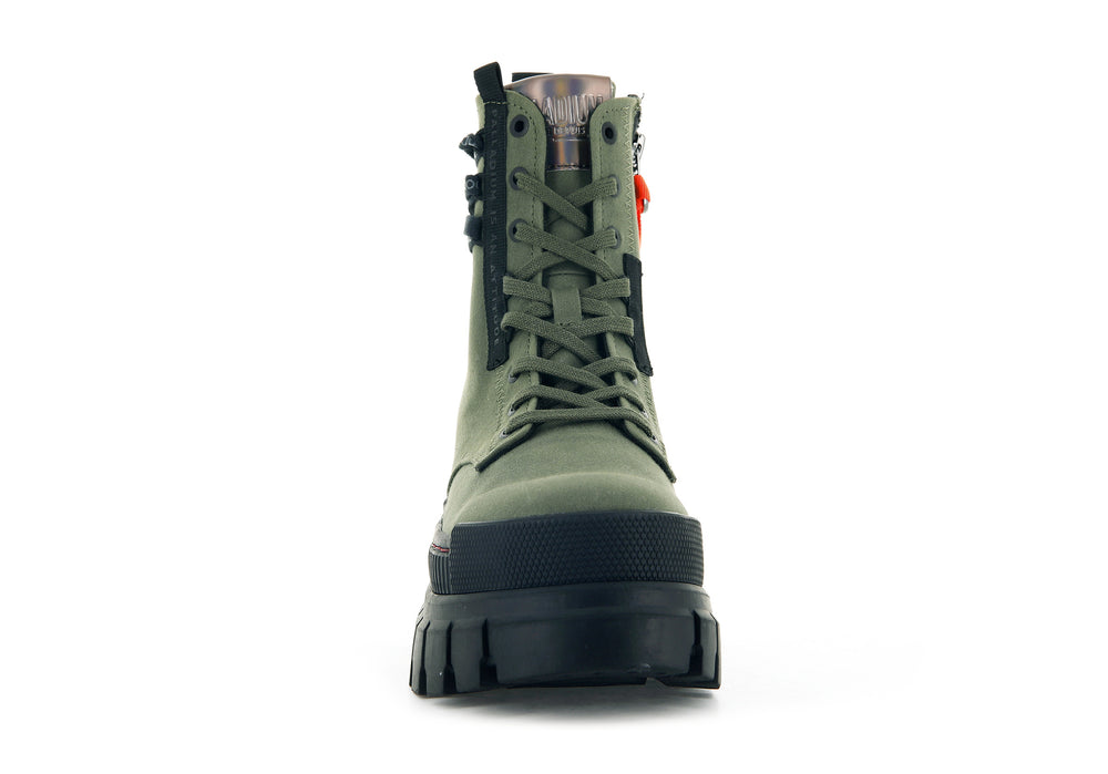 Zapatos Altas Palladium REVOLT BOOT TX Mujer Verde Oliva | Ecuador-36287