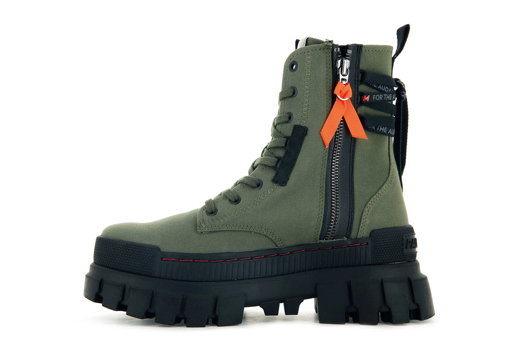 Zapatos Altas Palladium REVOLT BOOT TX Mujer Verde Oliva | Ecuador-36287