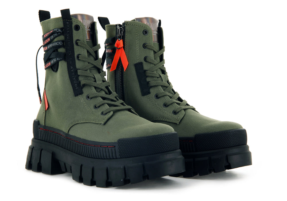 Zapatos Altas Palladium REVOLT BOOT TX Mujer Verde Oliva | Ecuador-36287