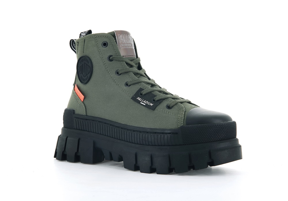 Zapatos Altas Palladium REVOLT HI TX Mujer Verde Oliva | Ecuador-47136