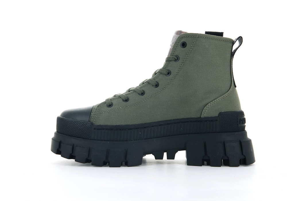 Zapatos Altas Palladium REVOLT HI TX Mujer Verde Oliva | Ecuador-47136