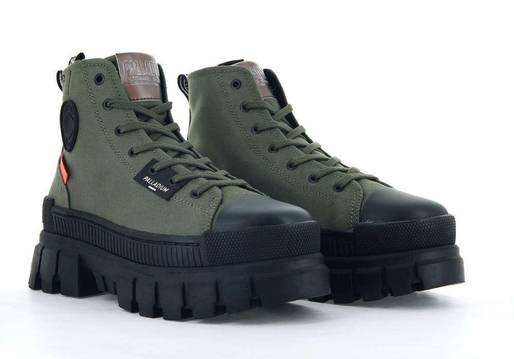 Zapatos Altas Palladium REVOLT HI TX Mujer Verde Oliva | Ecuador-47136