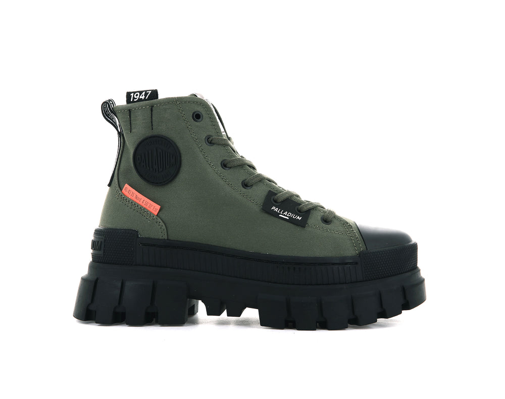 Zapatos Altas Palladium REVOLT HI TX Mujer Verde Oliva | Ecuador-47136