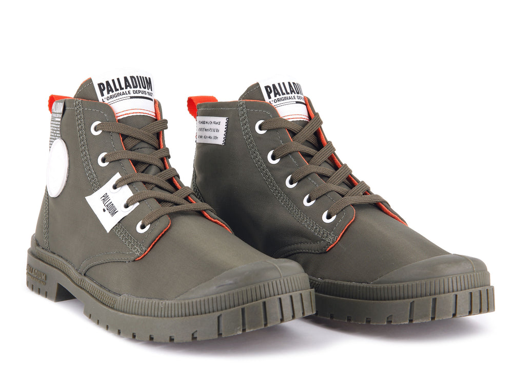 Zapatos Altas Palladium SP20 OVERLAB Hombre Verde Oliva | Ecuador-10672