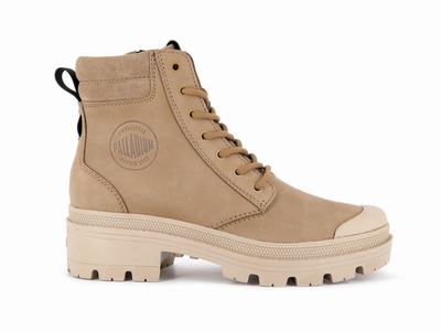 Botas Palladium PALLABASE HI CUFF WP Mujer Marrones | Ecuador-96827