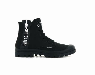 Botas Palladium PAMPA 2 BACK ZIP CANVAS Mujer Negras | Ecuador-28657