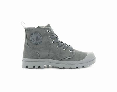 Botas Palladium PAMPA ZIP DESERTWASH Mujer Gris Oscuro | Ecuador-73620