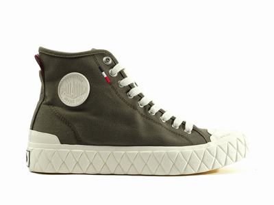 Zapatos Bajos Palladium PALLA ACE CANVAS MID Mujer Verde Oliva | Ecuador-75089